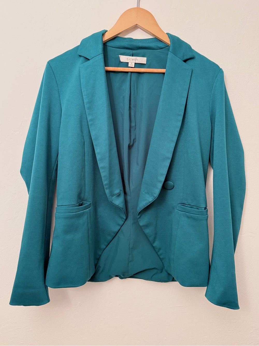 Women's Teal Tailored Single-Button Blazer